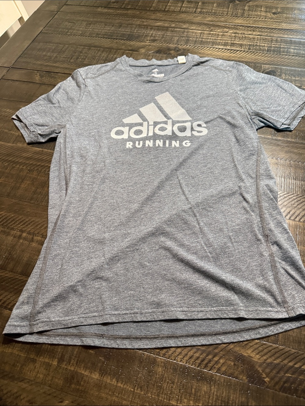 adidas Men’s Running Tee - Light Heather Gray with White Logo
